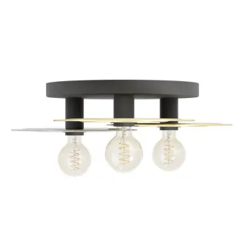 Eglo Lintmill fekete-sárgaréz mennyezeti lámpa (EG-44027) E27 3 izzós IP20