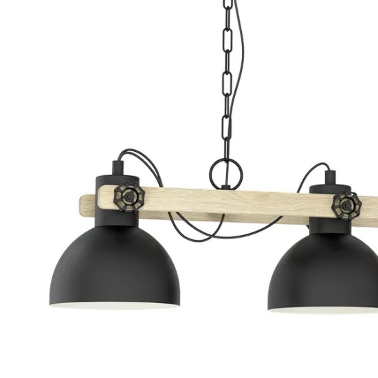 Eglo Lubenham fekete-natúr függesztett lámpa (EG-43992) E27 3 izzós IP20