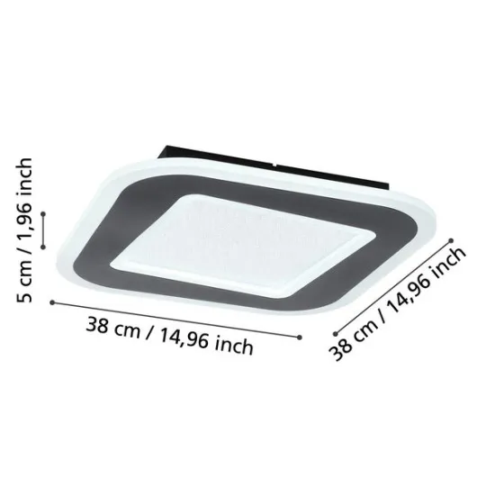 Eglo Macchioni fekete-fehér LED mennyezeti lámpa (EG-901241) LED 1 izzós IP20