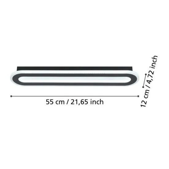 Eglo Macchioni fekete-fehér LED mennyezeti lámpa (EG-901243) LED 1 izzós IP20