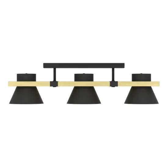 Eglo Maccles fekete-natúr mennyezeti lámpa (EG-43955) E27 3 izzós IP20