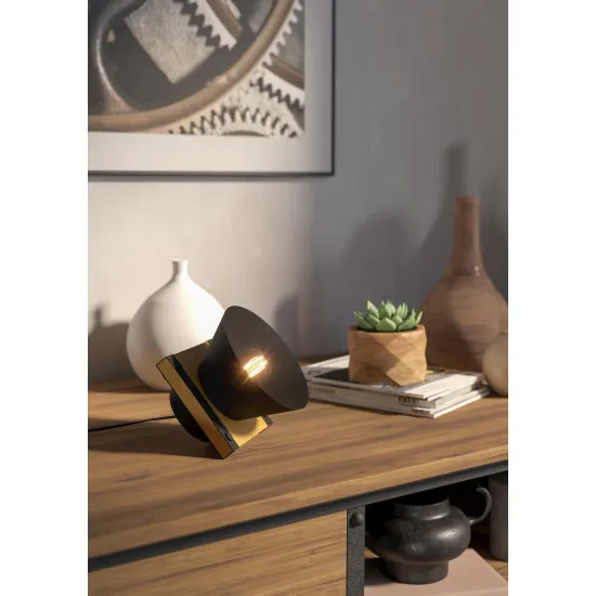 Eglo Maccles fekete-natúr asztali lámpa (EG-43959) E27 1 izzós IP20