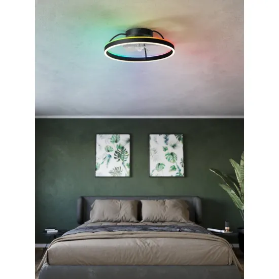 Eglo Marinella fekete LED mennyezeti ventilátoros lámpa (EG-35193) LED 2 izzós IP20