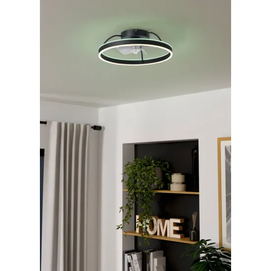 Eglo Marinella fekete LED mennyezeti ventilátoros lámpa (EG-35193) LED 2 izzós IP20