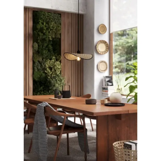 Eglo Marywell fekete-natúr függesztett lámpa (EG-44044) E27 1 izzós IP20