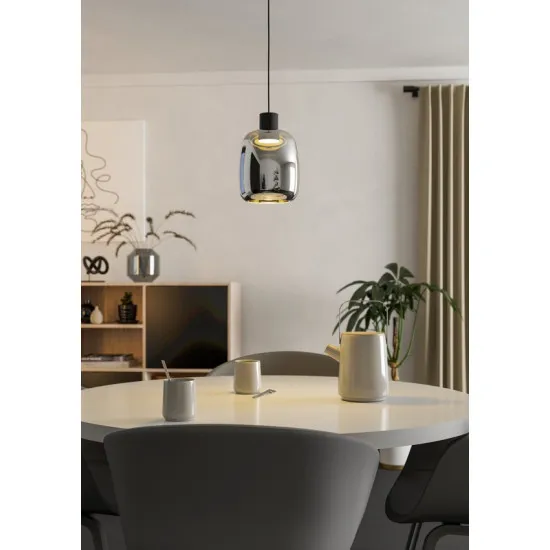 Eglo Molochio-Z fekete LED függesztett lámpa (EG-901119) LED 1 izzós IP20