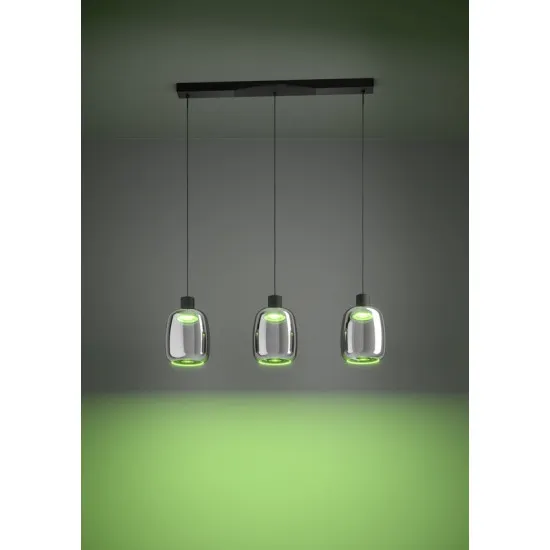 Eglo Molochio-Z fekete LED függesztett lámpa (EG-901121) LED 3 izzós IP20