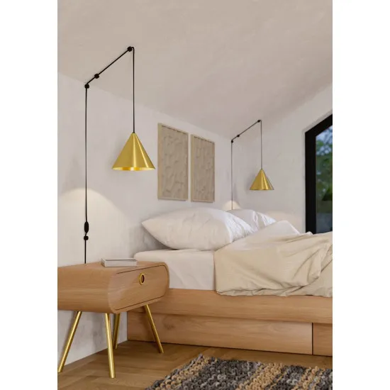 Eglo Narices sárgaréz-fekete függesztett lámpa (EG-900975) E27 1 izzós IP20