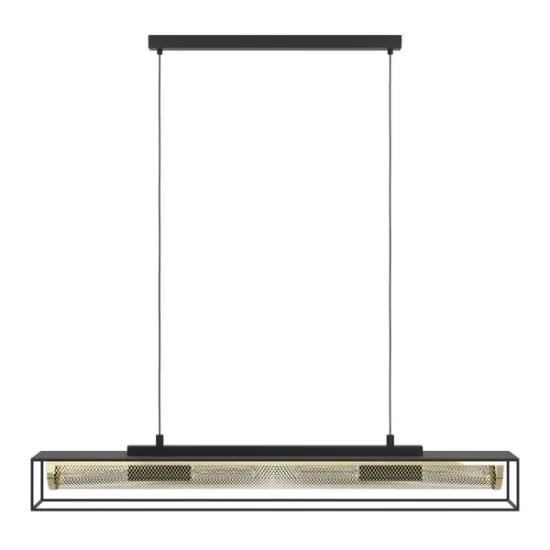 Eglo Nohales fekete-sárgaréz függesztett lámpa (EG-43788) E27 4 izzós IP20