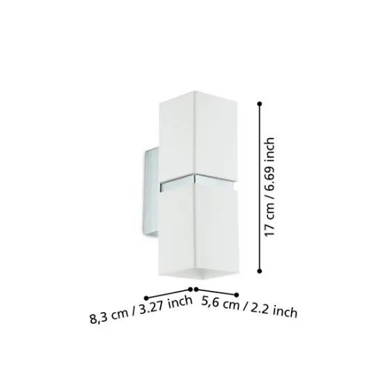 EGLO PASSA króm - fehér LED fali lámpa (EG-95377) GU10 2 izzós IP20