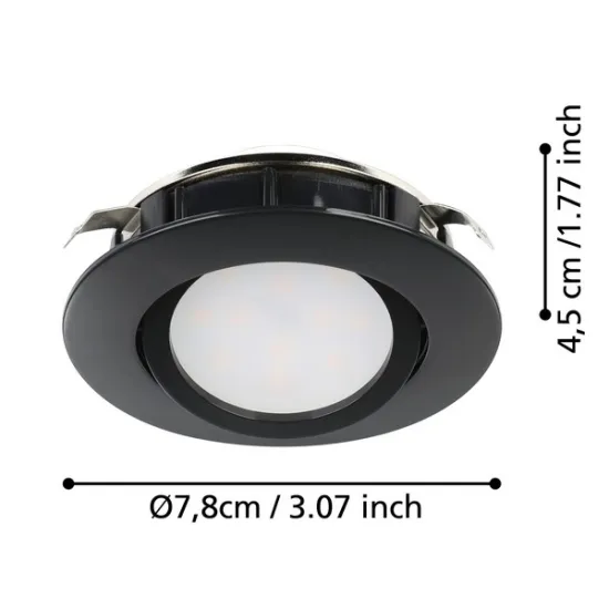 Eglo Pineda fekete LED mennyezetbe építhető lámpa szett (EG-900749) LED 3 izzós IP20