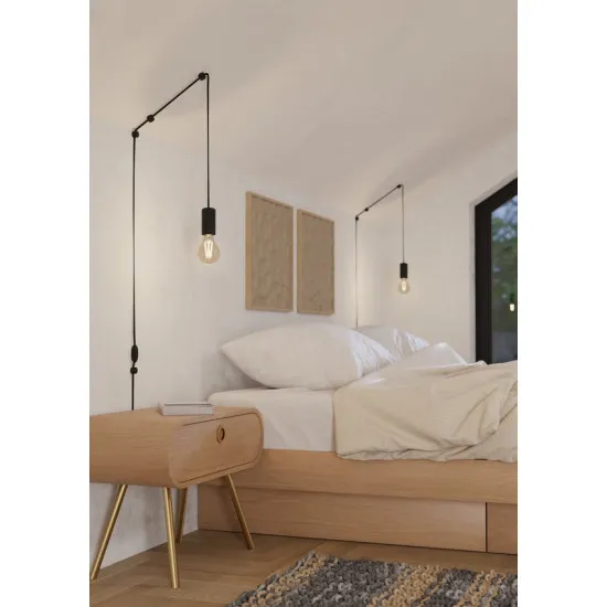 Eglo Pinetina fekete függesztett lámpa (EG-900976) E27 1 izzós IP20