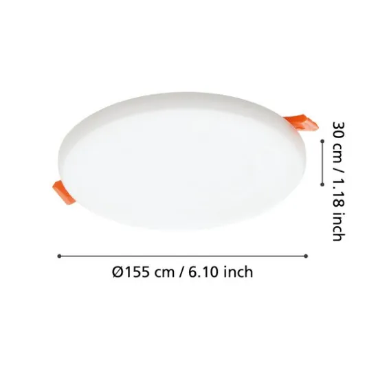 Eglo Rapita fehér fürdőszobai LED mennyezetbe építhető lámpa (EG-900964) LED 1 izzós IP20/65
