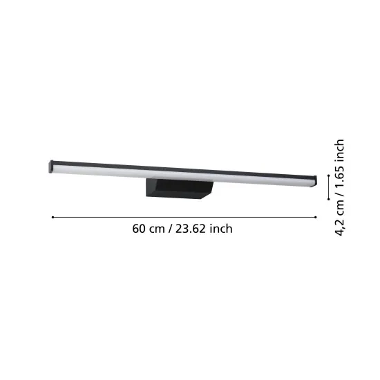 Eglo Regello-Z fekete LED fürdőszobai tükörvilágítás (EG-901287) LED 1 izzós IP44