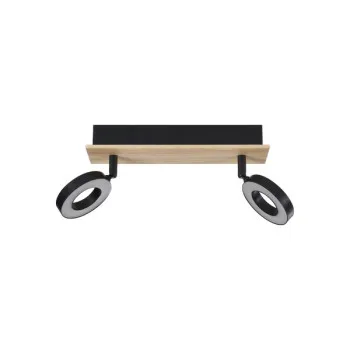 Eglo Rielves fekete-natúr LED mennyezeti spotlámpa (EG-901203) LED 2 izzós IP20