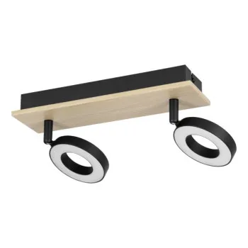 Eglo Rielves fekete-natúr LED mennyezeti spotlámpa (EG-901203) LED 2 izzós IP20