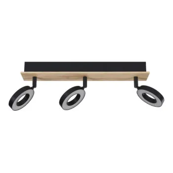 Eglo Rielves fekete-natúr LED mennyezeti spotlámpa (EG-901204) LED 3 izzós IP20