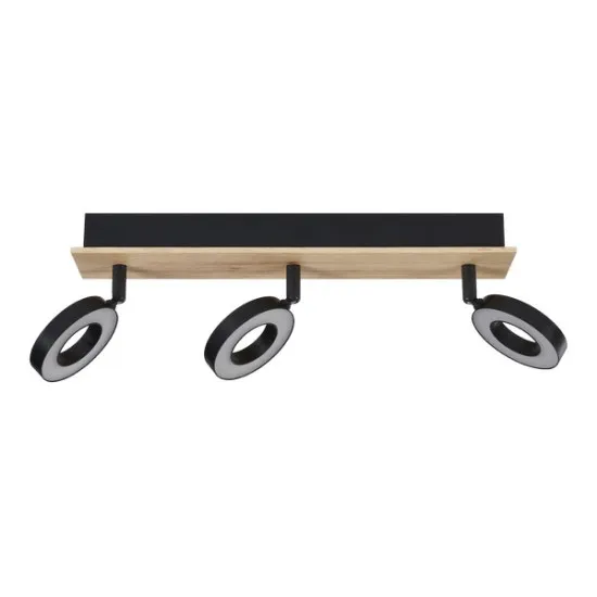 Eglo Rielves fekete-natúr LED mennyezeti spotlámpa (EG-901204) LED 3 izzós IP20