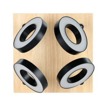 Eglo Rielves fekete-natúr LED mennyezeti spotlámpa (EG-901205) LED 4 izzós IP20