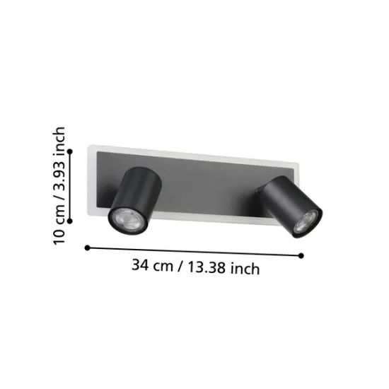 Eglo Rimbocchi 1 fekete-fehér LED mennyezeti spotlámpa (EG-901635) LED 1 izzós IP20