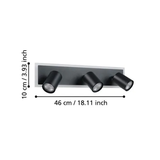 Eglo Rimbocchi 1 fekete-fehér LED mennyezeti spotlámpa (EG-901636) LED 1 izzós IP20