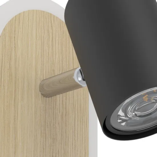 Eglo Rimbocchi fekete-natúr LED fali spotlámpa (EG-901631) LED 1 izzós IP20