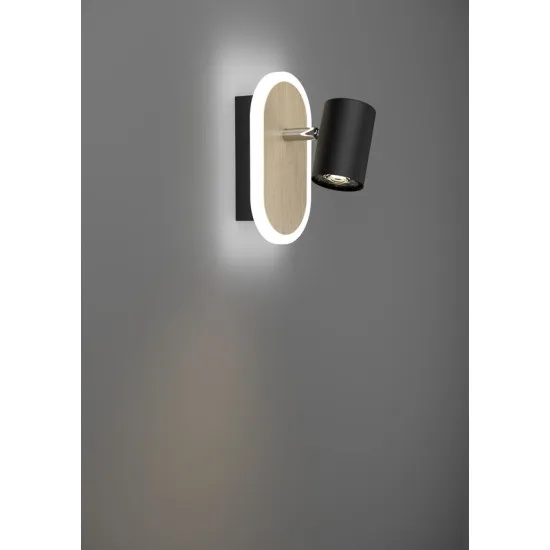 Eglo Rimbocchi fekete-natúr LED fali spotlámpa (EG-901631) LED 1 izzós IP20