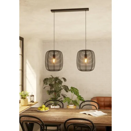 Eglo Rinroe fekete függesztett lámpa (EG-43966) E27 2 izzós IP20