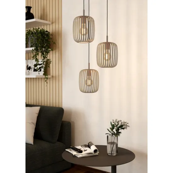 Eglo Romazzina homokszínű függesztett lámpa (EG-900687) E27 3 izzós IP20