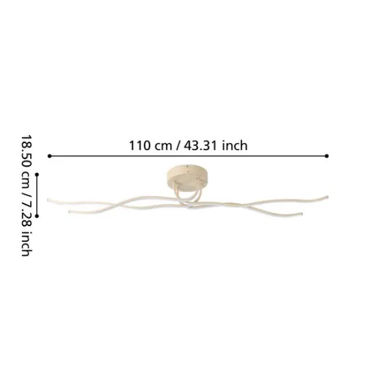 Eglo Roncade 2 natúr LED fali/mennyezeti lámpa (EG-901105) LED 1 izzós IP20