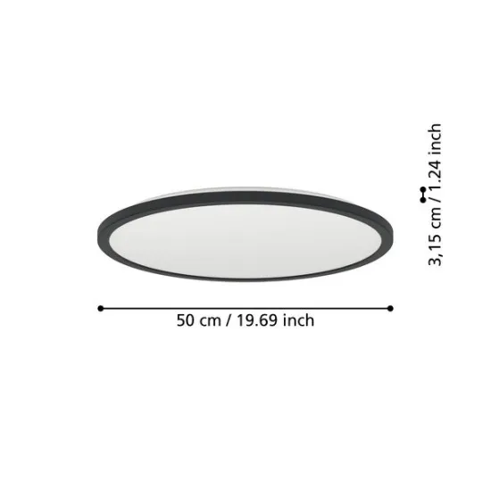 Eglo Rovito-R fekete LED mennyezeti lámpa (EG-901455) LED 1 izzós IP44