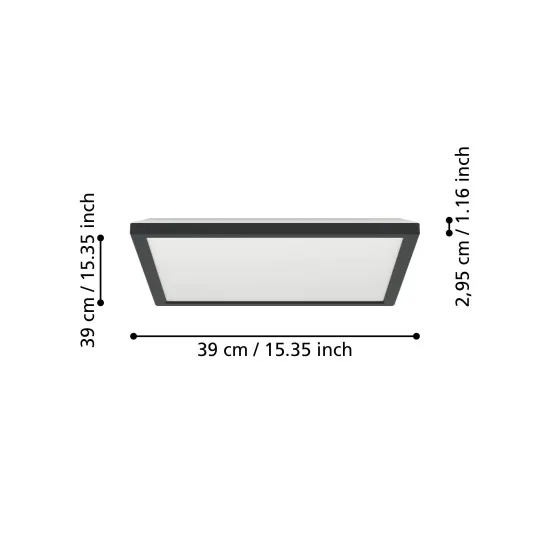 Eglo Rovito-R fekete LED mennyezeti lámpa (EG-901456) LED 1 izzós IP44
