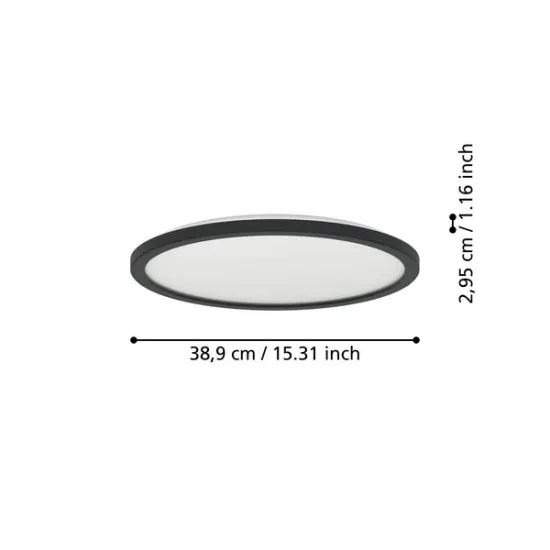 Eglo Rovito-Z fekete LED mennyezeti lámpa (EG-901464) LED 1 izzós IP44