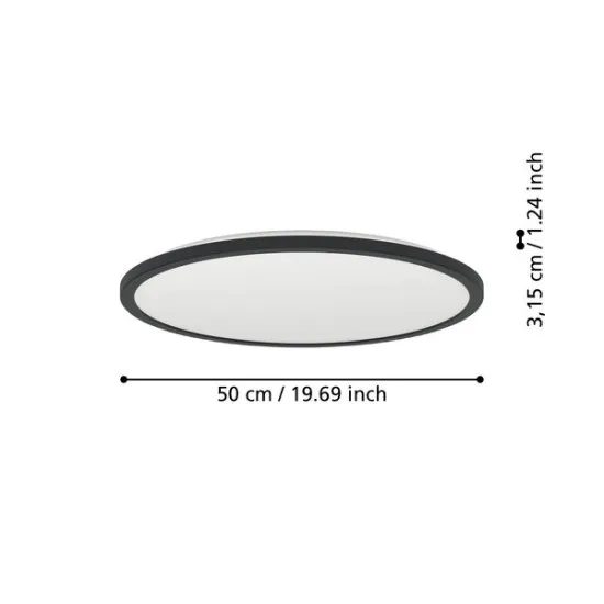 Eglo Rovito-Z fekete LED mennyezeti lámpa (EG-901465) LED 1 izzós IP44