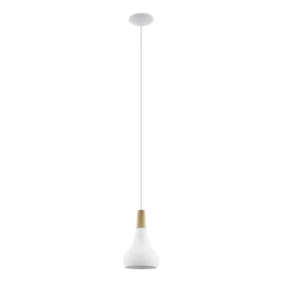 Eglo Sabinar fehér-natúr függesztett lámpa (EG-901177) E27 1 izzós IP20