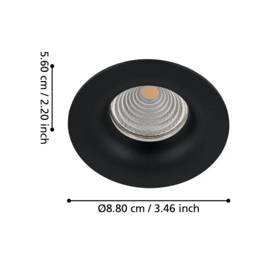 Eglo Saliceto fekete LED mennyezetbe építhető lámpa (EG-33996) LED 1 izzós IP20