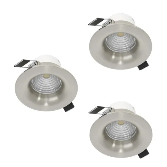 Eglo Saliceto matt nikkel LED mennyezetbe építhető lámpa szett (EG-902279) LED 3 izzós IP20