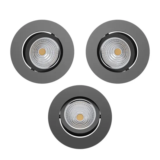 Eglo Saliceto fekete LED mennyezetbe építhető lámpa szett (EG-902281) LED 3 izzós IP20