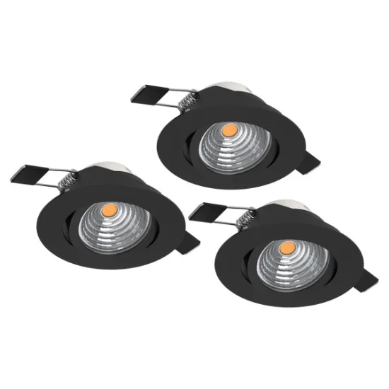 Eglo Saliceto fekete LED mennyezetbe építhető lámpa szett (EG-902281) LED 3 izzós IP20