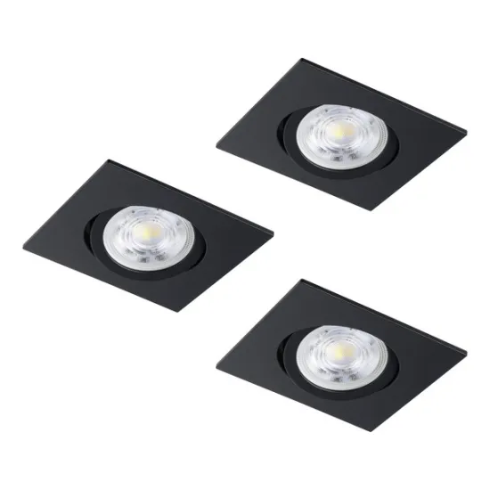 Eglo Saliceto fekete LED mennyezetbe építhető lámpa szett (EG-902285) LED 3 izzós IP20