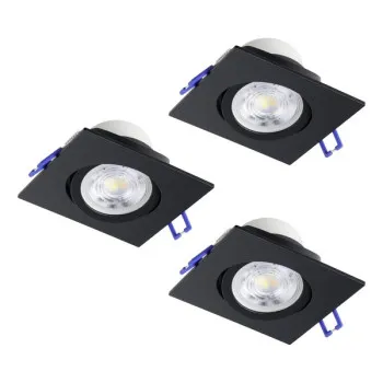 Eglo Saliceto fekete LED mennyezetbe építhető lámpa szett (EG-902285) LED 3 izzós IP20