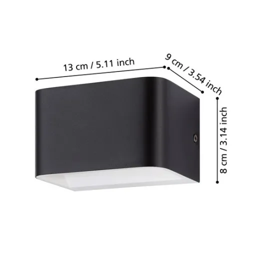 Eglo Sania 4 fekete-fehér LED fali lámpa (EG-901016) LED 1 izzós IP20