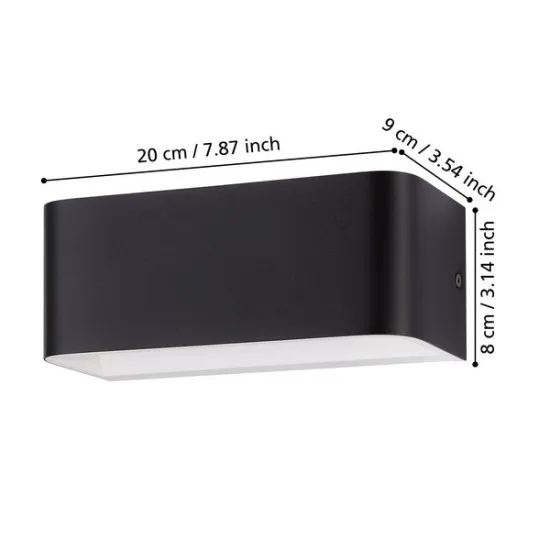 Eglo Sania 4 fekete-fehér LED fali lámpa (EG-901017) LED 1 izzós IP20