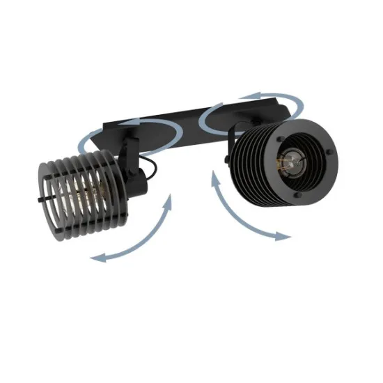 Eglo Segovia fekete mennyezeti spotlámpa (EG-900741) E27 2 izzós IP20