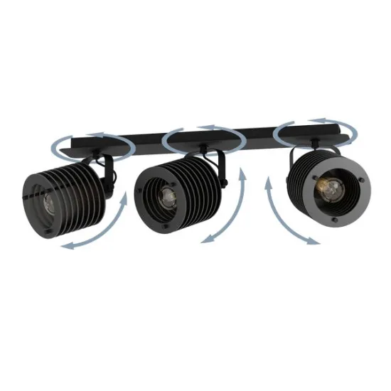 Eglo Segovia fekete mennyezeti spotlámpa (EG-900742) E27 3 izzós IP20