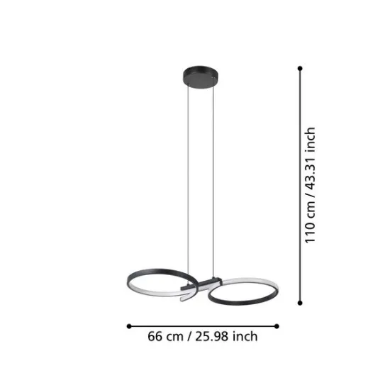 Eglo Serpins fekete LED függesztett lámpa (EG-901267) LED 1 izzós IP20