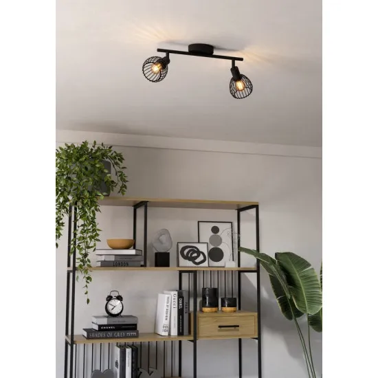 Eglo Sonnino fekete mennyezeti spotlámpa (EG-901039) E14 2 izzós IP20