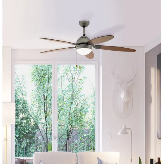 Eglo Susale matt nikkel-barna mennyezeti ventilátoros lámpa (EG-35042) E14 1 izzós IP20