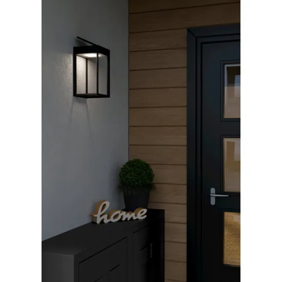 Eglo Suzzara fekete LED napelemes kültéri fali lámpa (EG-901083) SOLAR-LED 1 izzós IP44