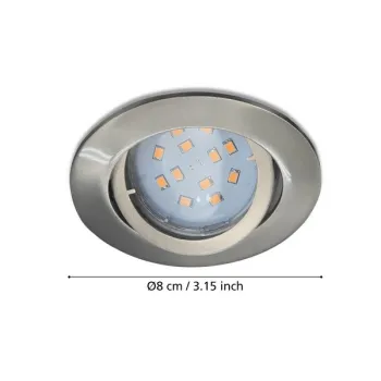 Eglo Tedo matt nikkel mennyezetbe építhető lámpa szett (EG-31689) GU10 3 izzós IP20